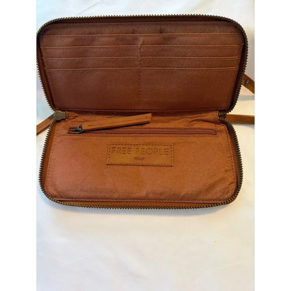 Free People Brown Vegan Leather Wallet